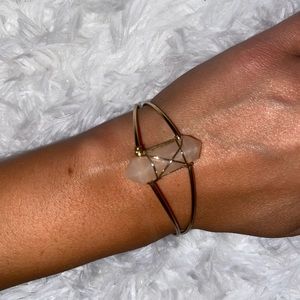 Women’s Light Pink and Gold Crystal Bracelet